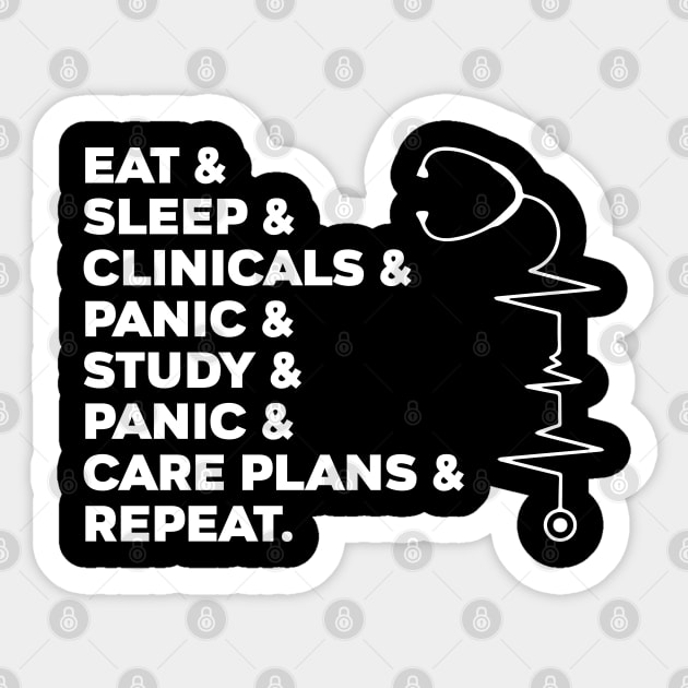 Clinicals Quote For A Nursing Student Nurse Practitioner Sticker by sBag-Designs